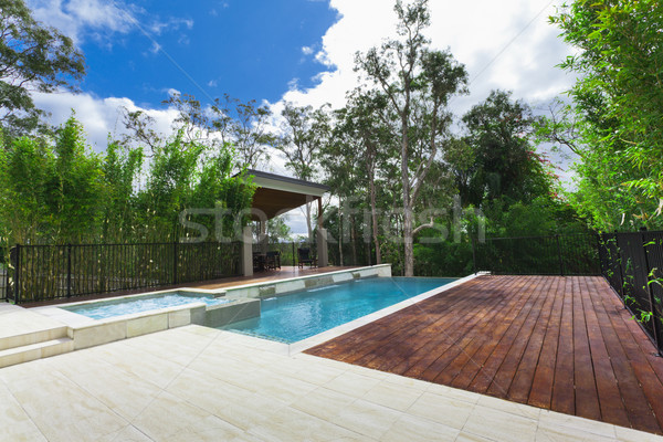 úszómedence modern udvar szórakoztat medence elegáns Stock fotó © epstock