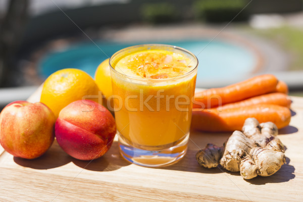 Glass of fresh fruit and vegetable juice Stock photo © epstock