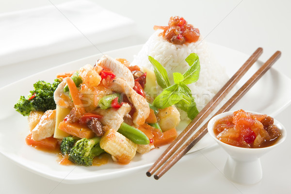 CHICKEN STIR FRY WITH RICE Stock photo © epstock