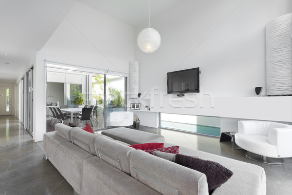 Modern oturma odası avustralya konak ahşap ev Stok fotoğraf © epstock