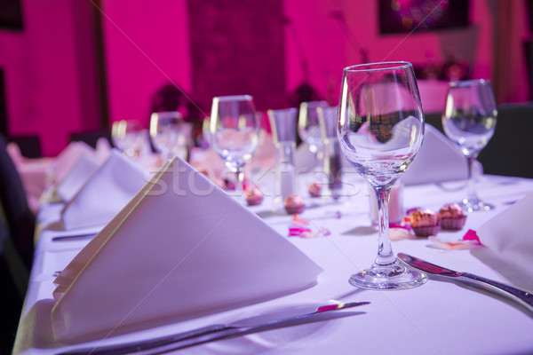 таблице вверх свадьба вино друзей Сток-фото © epstock