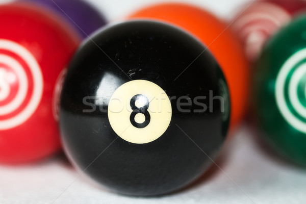 Jahrgang Pool Kugeln Billard acht Ball Stock foto © erbephoto