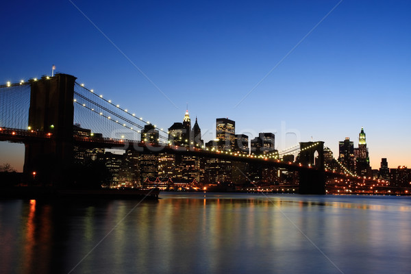 Ponte crepúsculo manhattan linha do horizonte New York City EUA Foto stock © ErickN