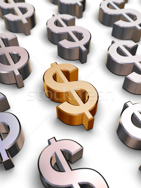 Stock photo: 3D Dollar symbols