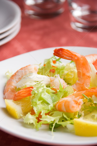 Stock photo: Shrimp salad