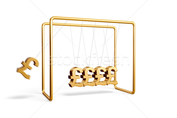 Stock photo: British pounds cradle