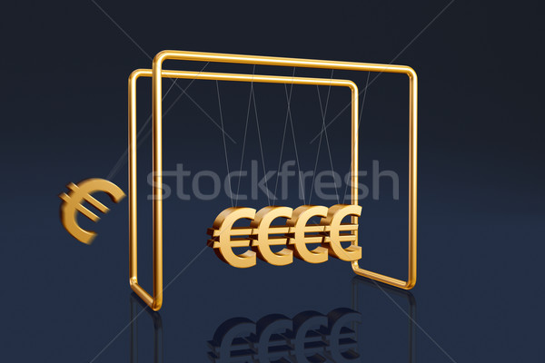 Stockfoto: Euro · wieg · euro · symbolen · donkere