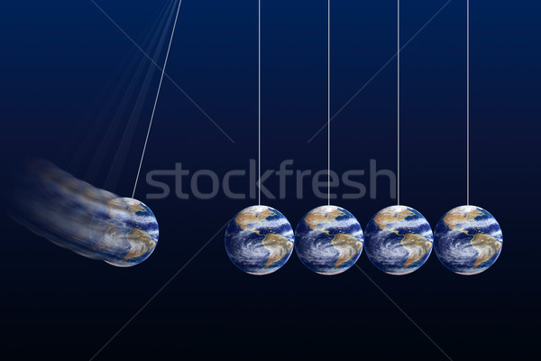 Erde Wiege Planeten Erde Maßnahmen Bewegungsunschärfe dunkel Stock foto © ErickN
