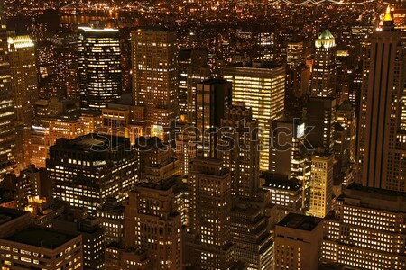 Manhattan gökdelenler akşam karanlığı Cityscape üst Stok fotoğraf © ErickN