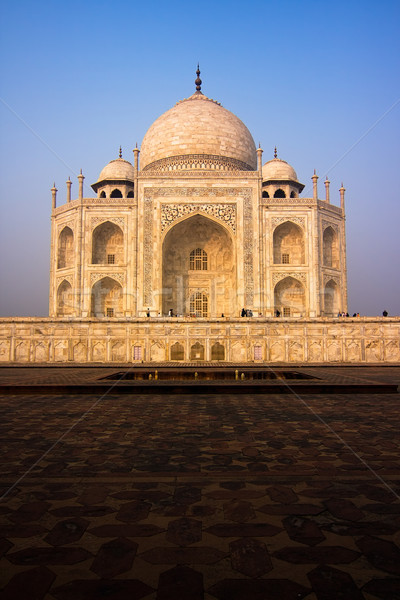 Taj Mahal mausoleum gebouw asia perspectief toerisme Stockfoto © ErickN