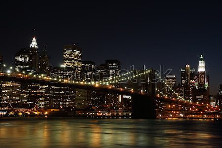 Brooklyn Bridge at night Stock photo © ErickN