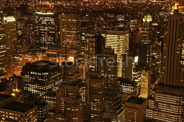 Manhattan gökdelenler akşam karanlığı Cityscape üst Stok fotoğraf © ErickN