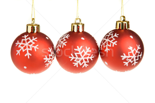 Stock photo: Red Christmas balls