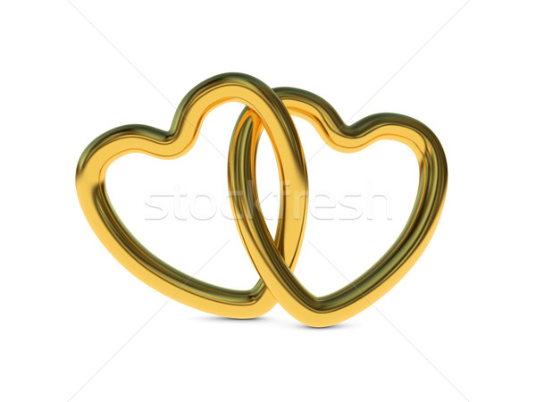 Intertwined gold heart rings Stock photo © ErickN