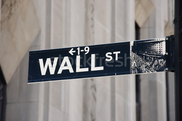 Wall Street imzalamak Manhattan New York ABD Stok fotoğraf © ErickN