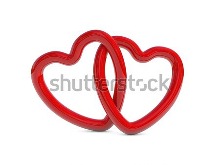 Intertwined red heart rings Stock photo © ErickN