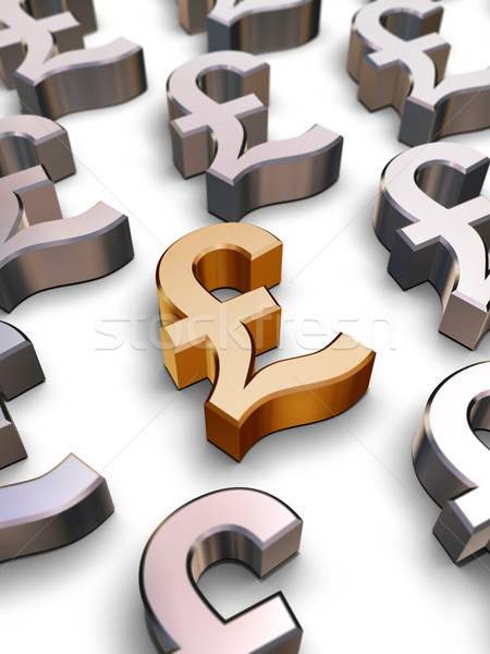 3D Sterling Pound symbols Stock photo © ErickN