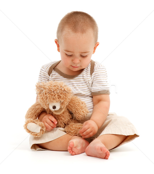 少年 演奏 おもちゃ クマ 悲しい ストックフォト © erierika