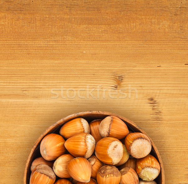 鍋 頂部 視圖 棕色 木桌 商業照片 © erierika