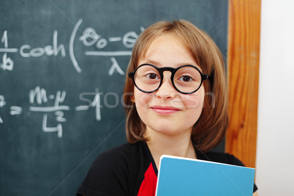 Wise math schoolgirl Stock photo © erierika