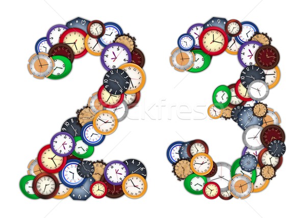 Números relojes diseno fondo metal Foto stock © erierika
