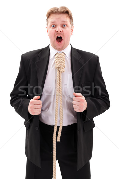 Stock photo: Businessman with gallow rope in neck