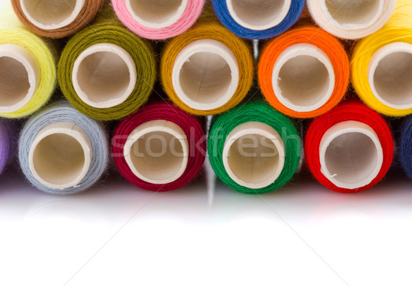 Farbenreich Nähen Makro weiß Oberfläche Farbe Stock foto © erierika