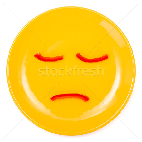Sleeping smiley face made on plate Stock photo © erierika