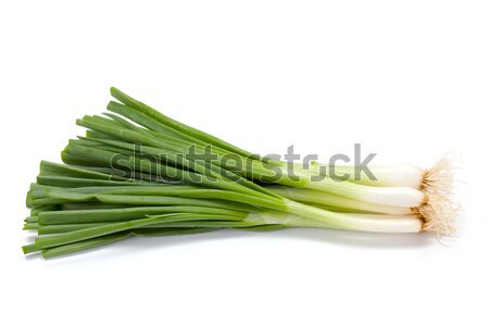 Bunch of green onions on white Stock photo © erierika