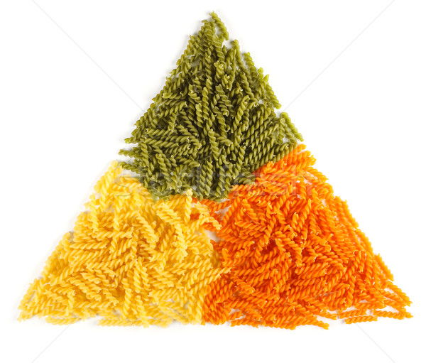 Haufen natürlich Pasta Dreieck Form Stock foto © erierika