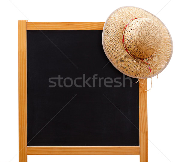 Gone on holiday: chalkboard with straw hat Stock photo © erierika