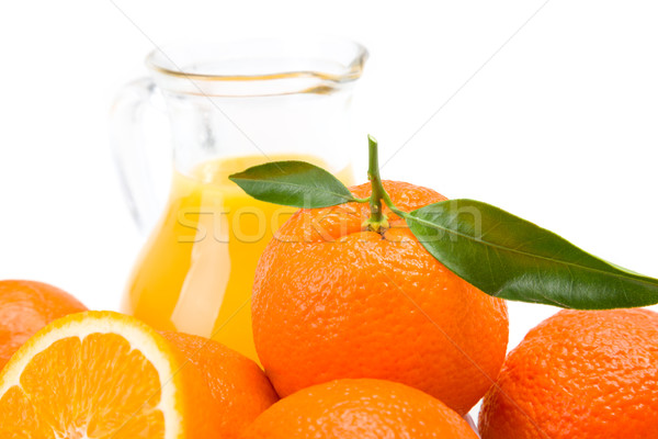Foto stock: Fechar · ver · laranja · frutas · jarro · fresco