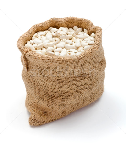 A burlap bag with haricot beans Stock photo © erierika