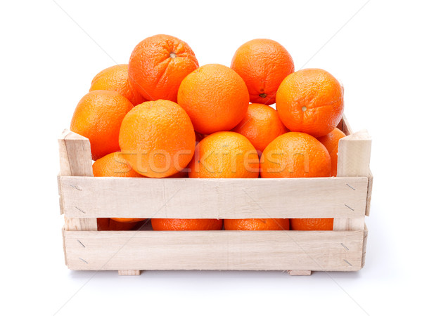 Stock photo: Oranges in wooden box