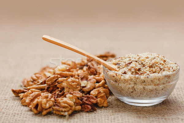 Nut kernel and ground walnut Stock photo © erierika