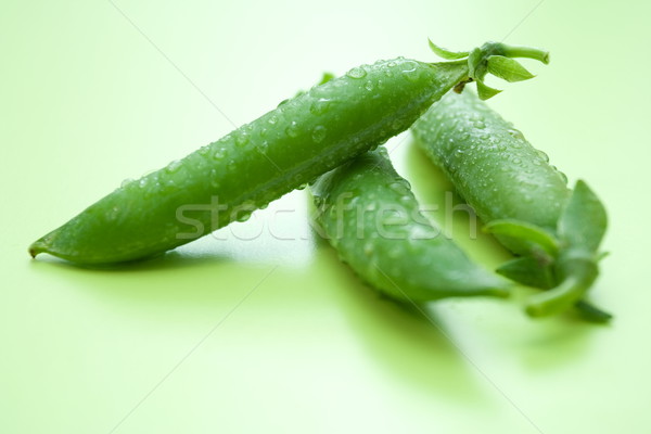 綠色 豌豆 新鮮 表面 水 蔬菜 商業照片 © erierika