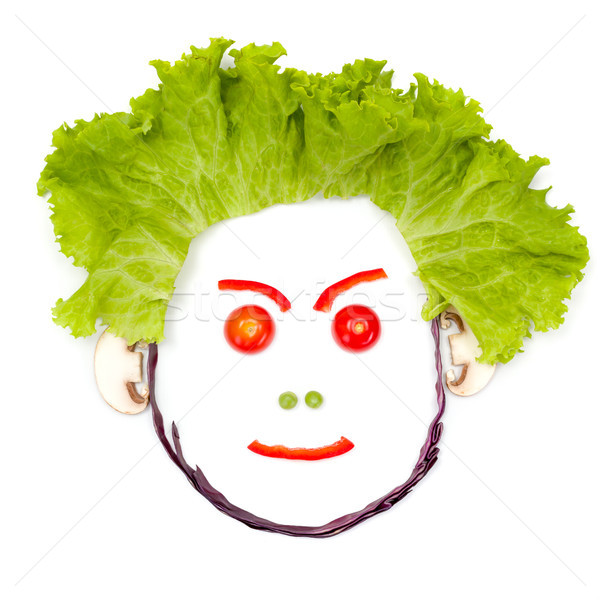 Arrabbiato umani testa verdura vegetali pezzi Foto d'archivio © erierika