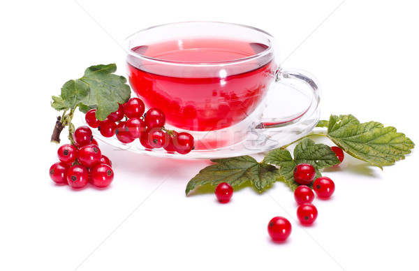 Rouge groseille thé fruits frais verre tasse [[stock_photo]] © erierika