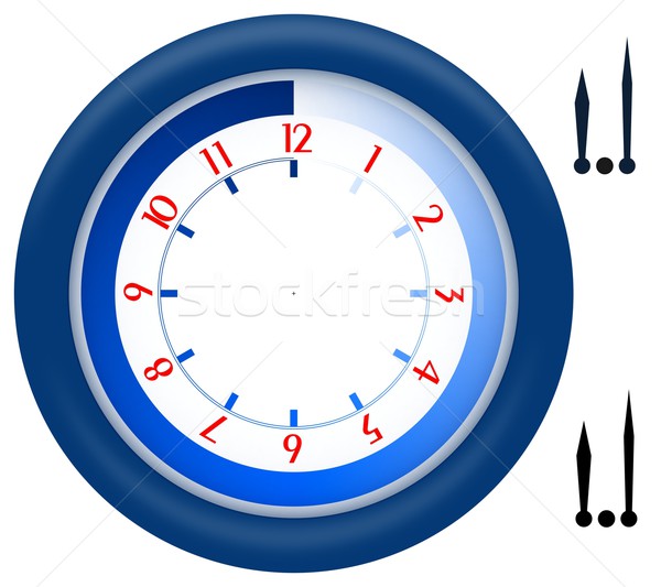 Simple clock with blue plastic frame Stock photo © erierika