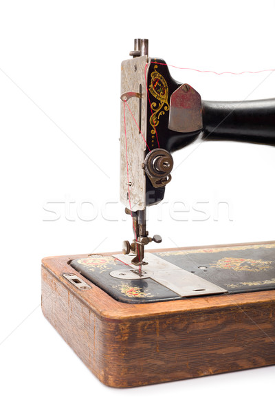 Close view of an old hand driven sewing machine Stock photo © erierika