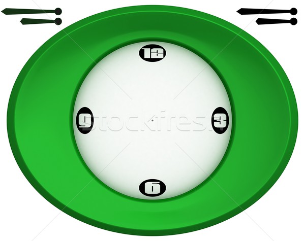 Simples oval verde relógio mãos Foto stock © erierika