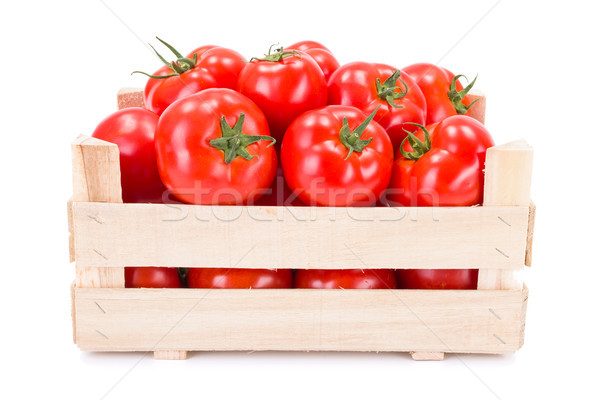 Stock photo: Tomatoes (Solanum lycopersicum) in wooden crate