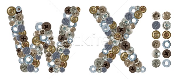 Characters W and X made of nuts and bolts head Stock photo © erierika
