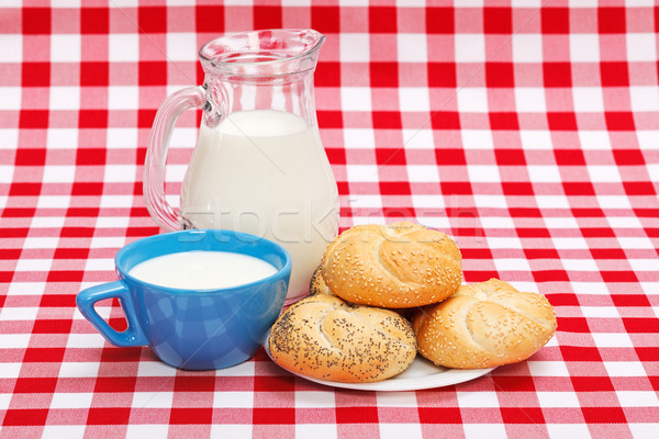 健康 早餐 牛奶 杯 商業照片 © erierika