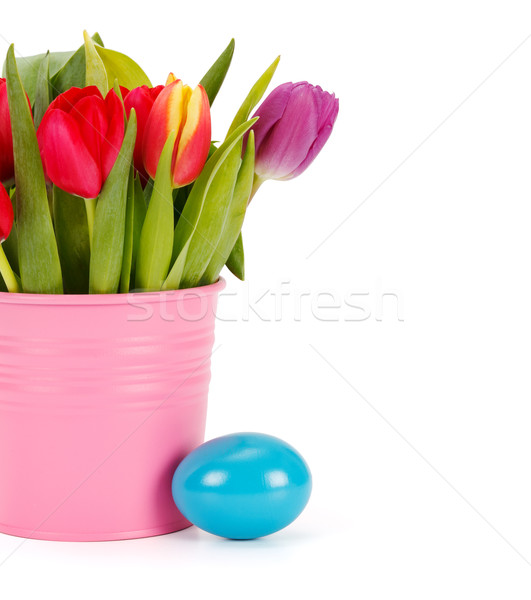 Tulip bouquet and Easter egg Stock photo © erierika