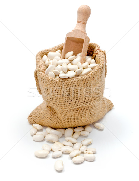 Haricot beans in burlap bag Stock photo © erierika