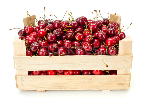 Sweet cherries (Prunus avium) in wooden crate Stock photo © erierika