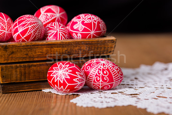 傳統 手 書面 雞蛋 復活節彩蛋 花邊 商業照片 © erierika