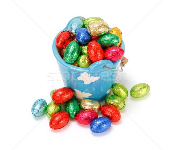 巧克力 雞蛋 藍色 陶瓷 復活節 商業照片 © erierika