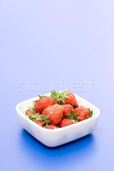 イチゴ 白 プレート イチゴ 青 新鮮な ストックフォト © erierika